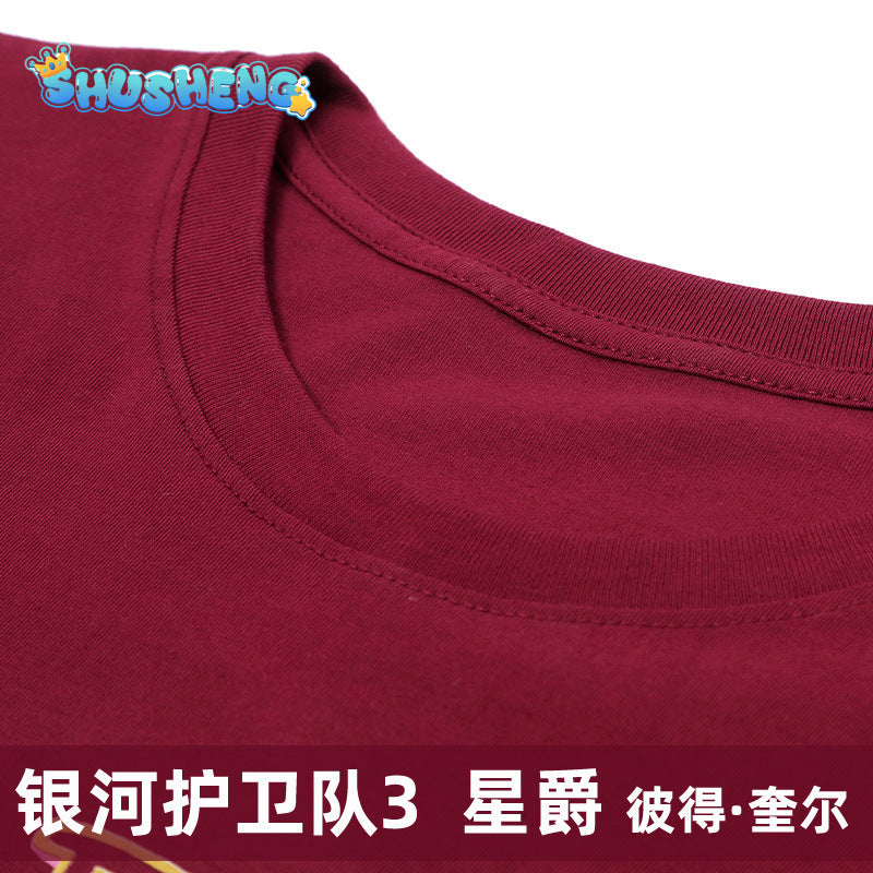 Guardians of the 3 Peter Jason Quill T Shirt Star Lord Galaxy 3 T-shirt Cosplay Costome Tees Kids Size Summer Tops Man Clothes