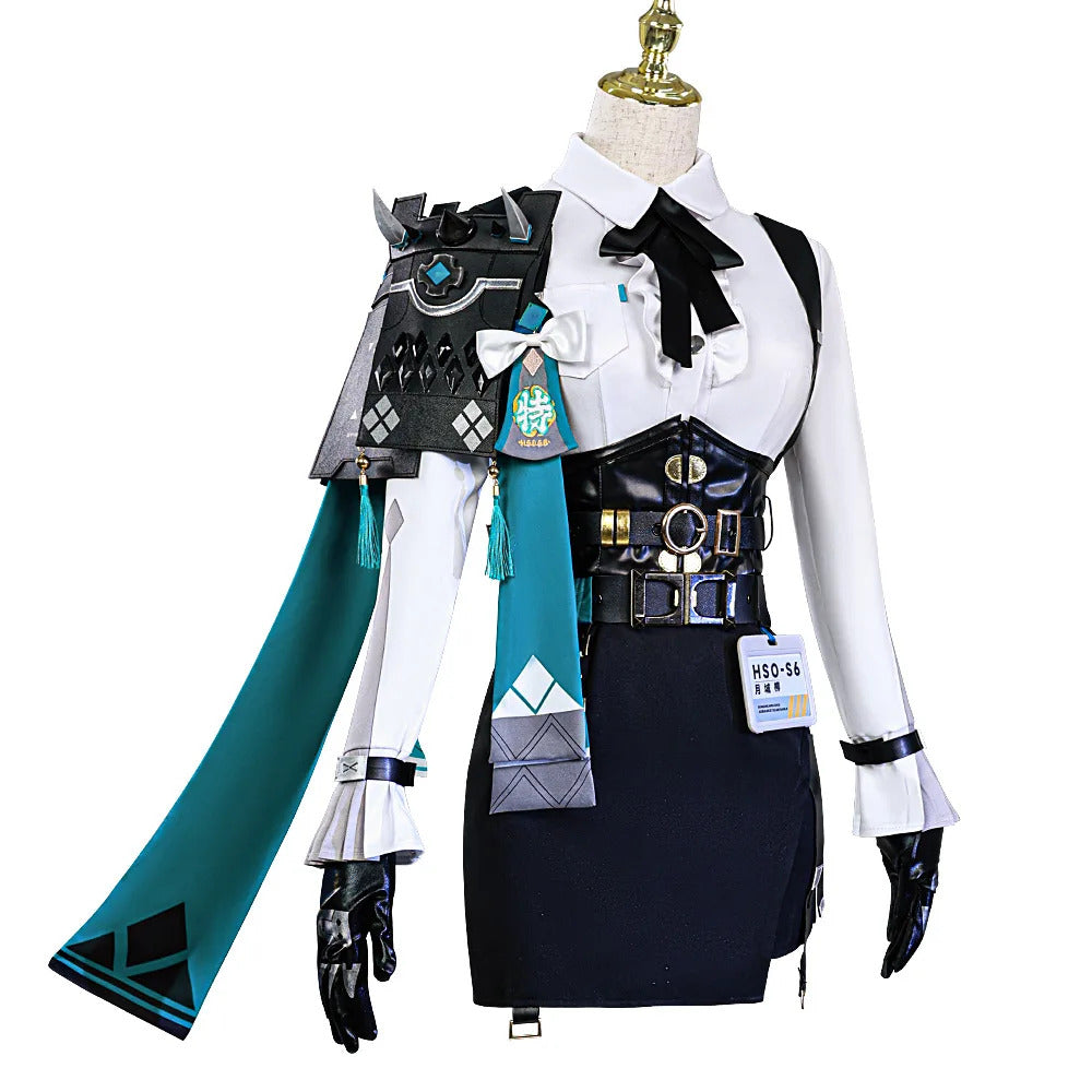 Shusheng-N Zenless Zone Zero Tsukishiro Yanagi Cosplay Costume Wig shoes dress prop set Halloween carnival JK sweet Woman Man uniform