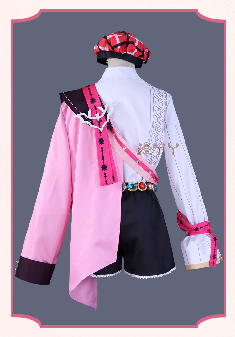 Aster Role-playing Costume Game Nu Carnival Aster Cosplay Outfits Halloween Party Set Short Pink Hair Role Play
