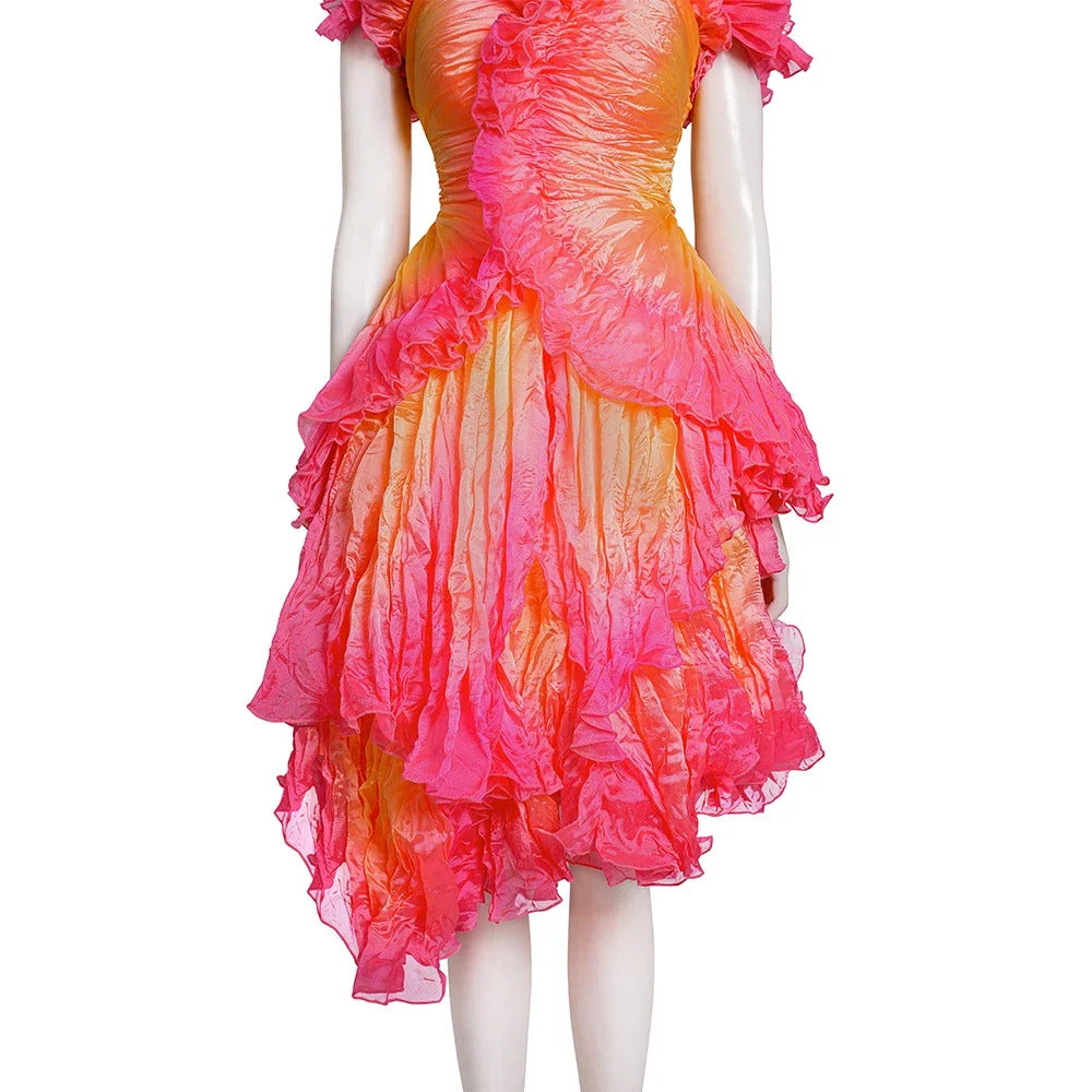 Movie Wicked Glinda Cosplay Costume Glinda Halloween Carnival Women's Gradient Dress Gorgeous Sexy Uniform New Set XS-XXXL