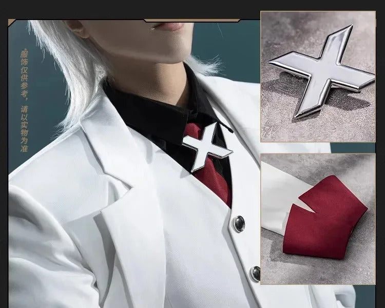 Anime To Be Hero X Cosplay Costume Hero X Uniform White Suit Orange Glasses Tie Halloween Party for Women Men Props