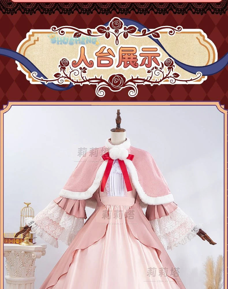 Victoric de Blois Cosplay costume Wig Anise Gosick Pink Dress Maid Lola Uniform Cloak hairpin Halloween Party Girls Women