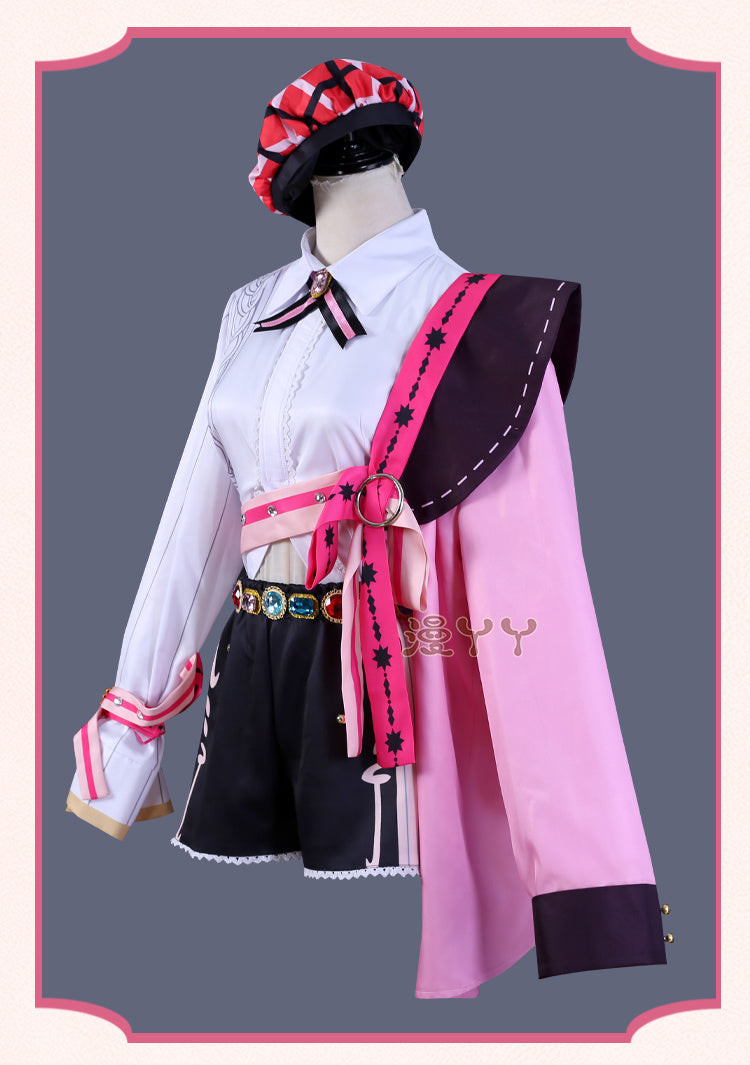 Aster Role-playing Costume Game Nu Carnival Aster Cosplay Outfits Halloween Party Set Short Pink Hair Role Play
