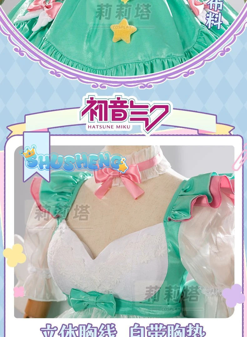 Miku cosplay cute princess Loli dress Miku wig play a full set of dresses for Christmas and Halloween