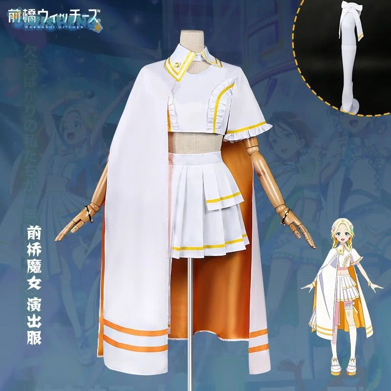 Mitsumata Choko Anime Maebashi Witches Cosplay Costume Top cloak skirt headwear socks hair clip Halloween JK sweet girl uniform