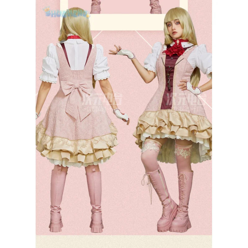 Game Tekken 8 Lili Cosplay Emilie De Rochefort Costume Wig skirt glove accessories Halloween party cute and sweet pink dress set