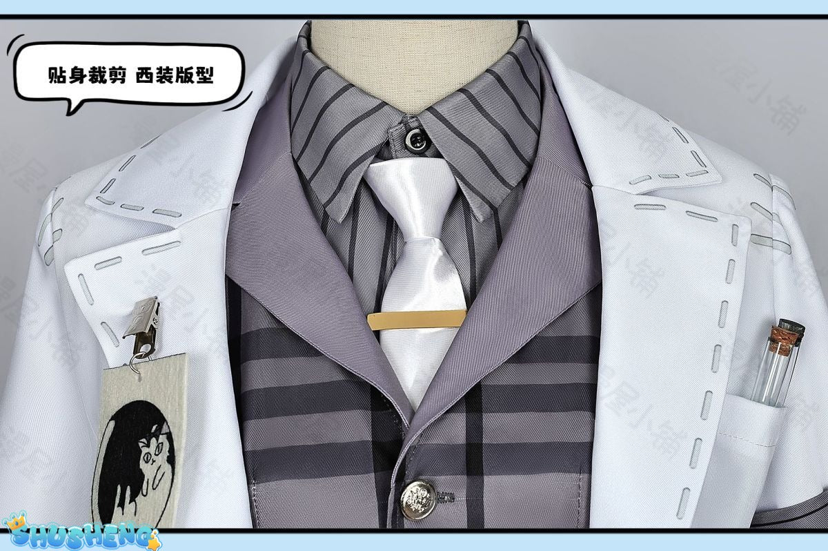 Identity V Gatto Cosplay Aesop Carl Embalmer Men's Costume Beautiful Suit Uniform Role Play Outfit for Halloween Party