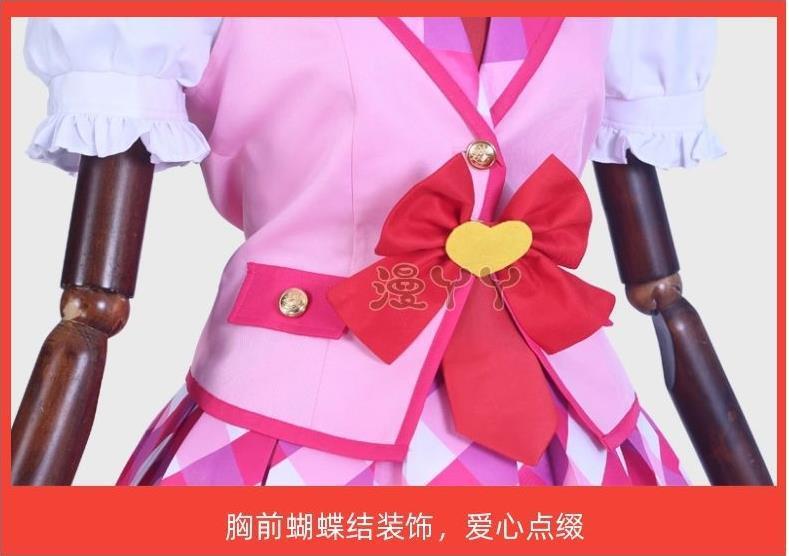 Aikatsu! Series Hoshimiya Ichigo Cosplay Costume Hair accessories tie accessories Halloween party pink cute Lolita uniform set