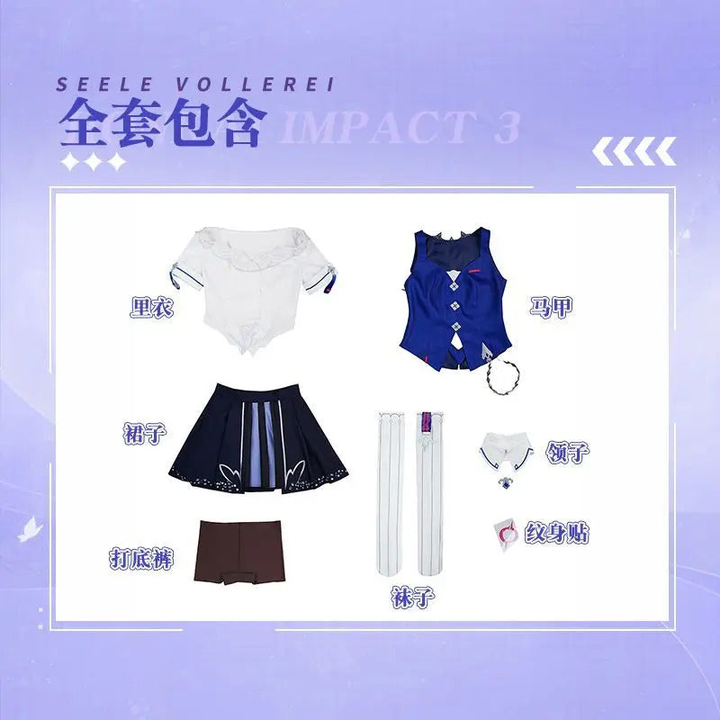 Honkai Impact 3 Seele Vollerei Cosplay Costume Uniform Halloween Carnival Party Christmas Play Role Clothes Clothing for Women