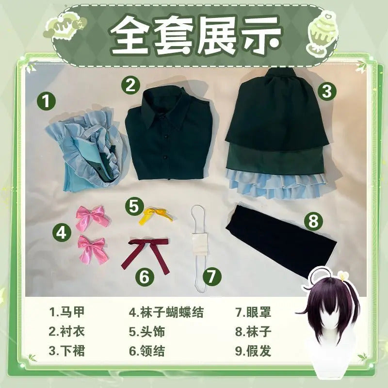 Takanashi Rikka Cosplay Love, Chunibyo & Other Delusions Costume Wig and Skirt Support Cute Lolita Party Carnival Girl man Set