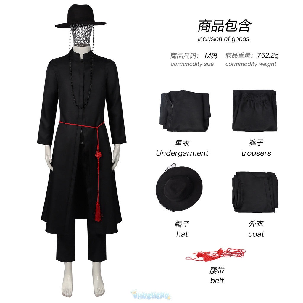 kpop cosplay Huntrix KPop Demon Hunters Sajaboys Cosplay Handsome Uniform Jinu Vampire Goth Punk Long Coat Korea Idol Halloween Suit