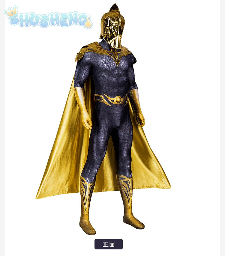Movie Black Adam Cosplay Teth-Adam Costume Doctor Cos Fate Jumpsuit Headwear Cloak Halloween Party Men Combat Uniform Set