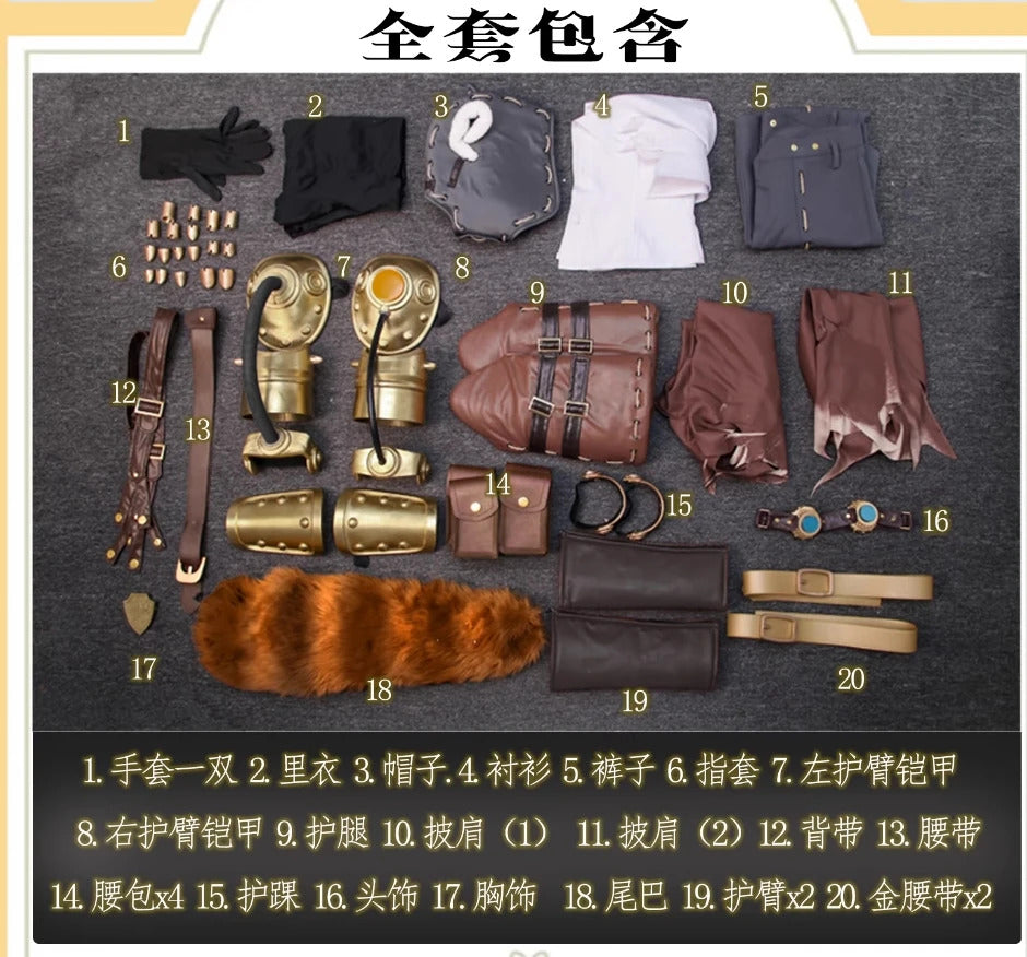 Identity Ⅴ Naib Subedar Mercenary Cosplay Artillery gunner Costume Halloween new men women high-quality uniform prop full set