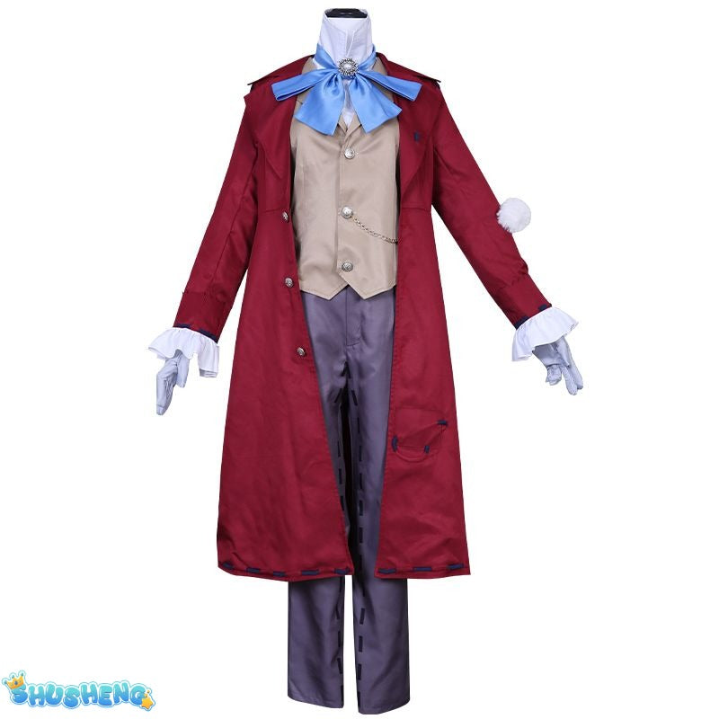 Identity V Anime Game Frederick Kreiburg Cosplay Costume Composer Wig Tailcoat Uniform Coat Adult Man Halloween Carnival Suits