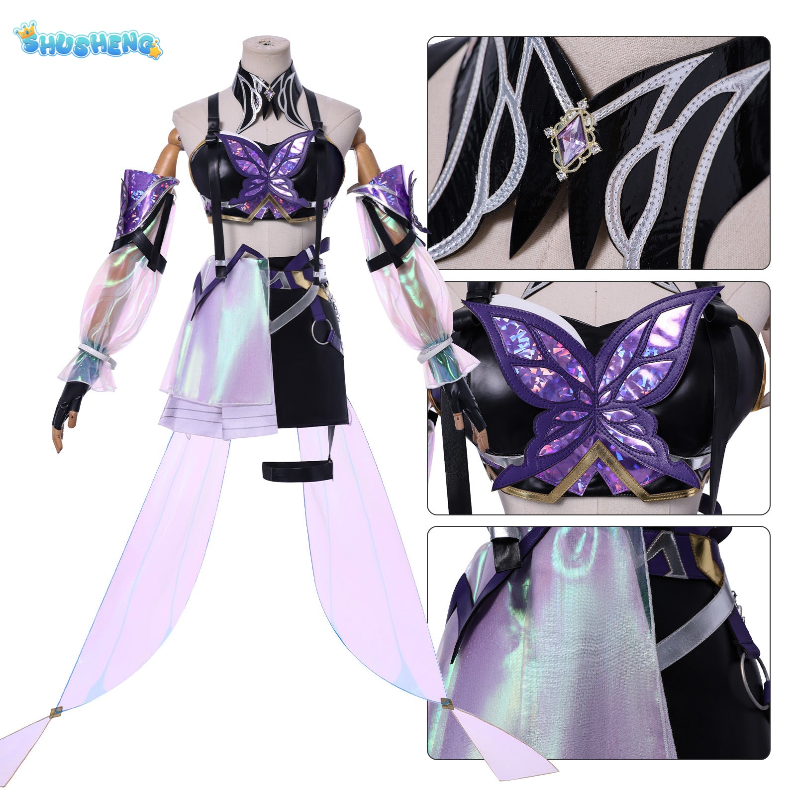 New Honor Of Kings A Ke Cosplay Costume Tops Skirt Sleeves Set For Game Party Custom Made