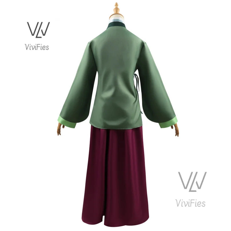 Maomao Jinshi Cosplay Costume Kusuriya no Hitorigoto The Apothecary Diaries Jinshi Wig Hanfu Green Uniform Kimono Headress Suit