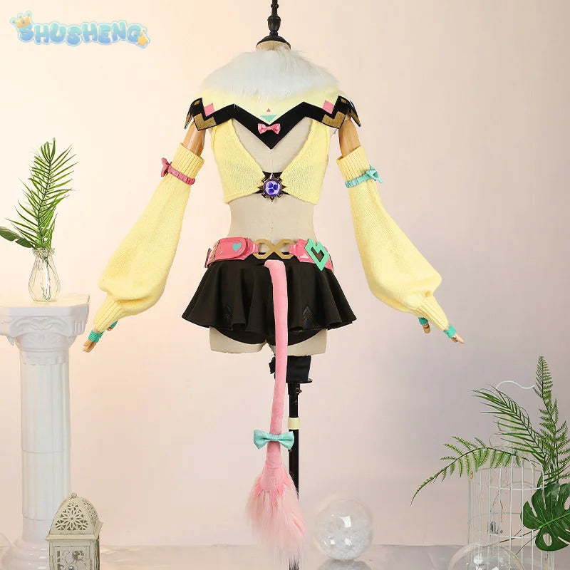 Shusheng-R Game Varesa Genshin Impact Cosplay Costume Strapless skirt top tail mask prop wig Halloween sweet uniform Woman New set XS-XXL