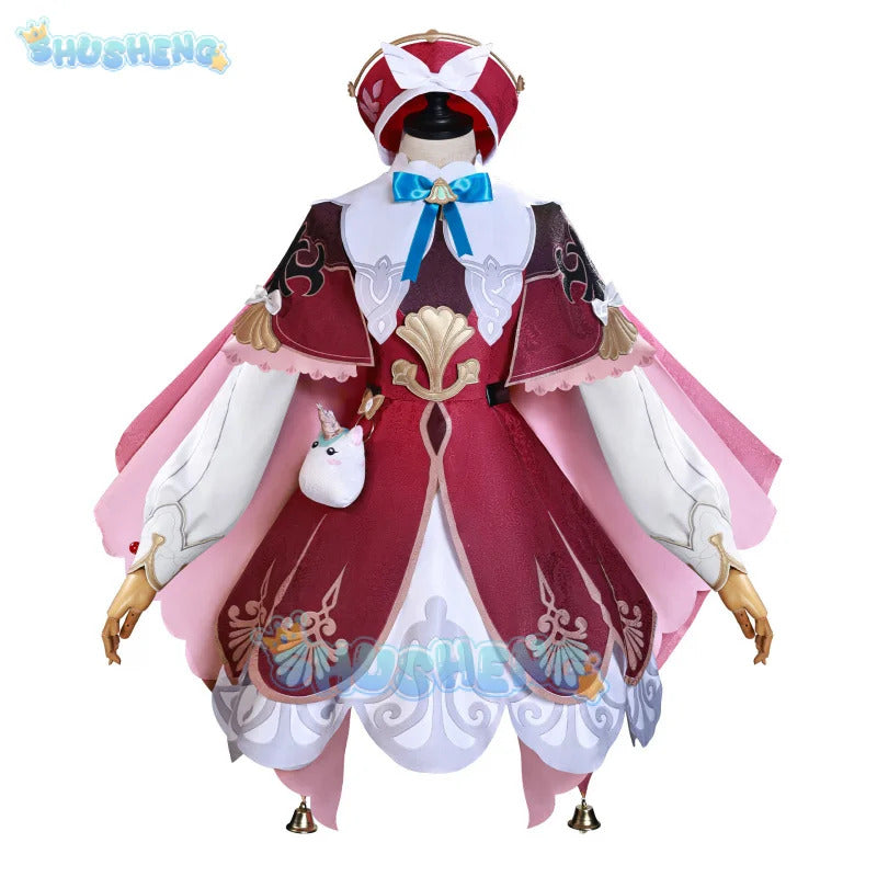 Shusheng-N Honkai Star Rail Hyacine Cosplay Costume Wig Dress Uniform Hat Amphoreus Halloween Party for Women Girls Carnival Props