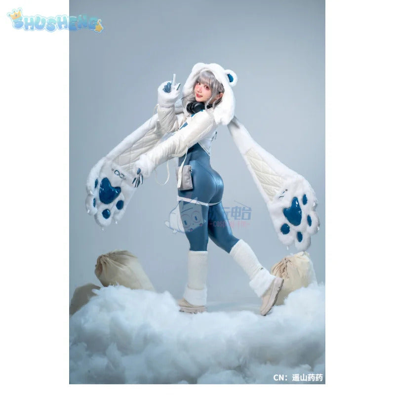 Shusheng-R Game NIKKE:The Goddess of Victory Neve Cosplay Costume Tight leather jumpsuit coat hat Halloween carnival sweet uniform Neve set