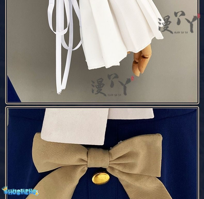 Arknights Amiya Cosplay Costume Set Dress Ear Headband White Navy Games Anime Costumized Outfit for Women