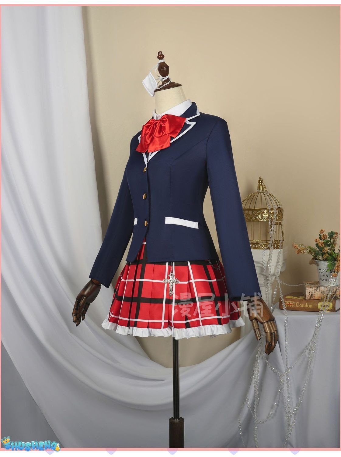 Anime Love Chunibyo Other Delusions Takanashi Rikka Dekomori Sanae Cosplay Costume Wig Adult Woman Skirts Uniform Suit Halloween