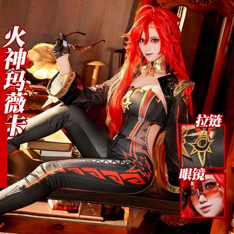 Mavuika Cosplay Costume Game Genshin Impact Uniform Halloween Carnival Party Christmas Play Role Clothes Clothing for Women