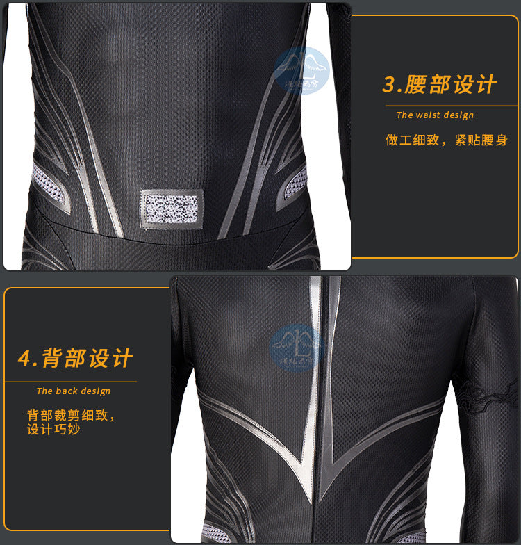 New Clark Kent Cosplay Costume Black Jumpsuit Cloak Super Hero Set Custom Made