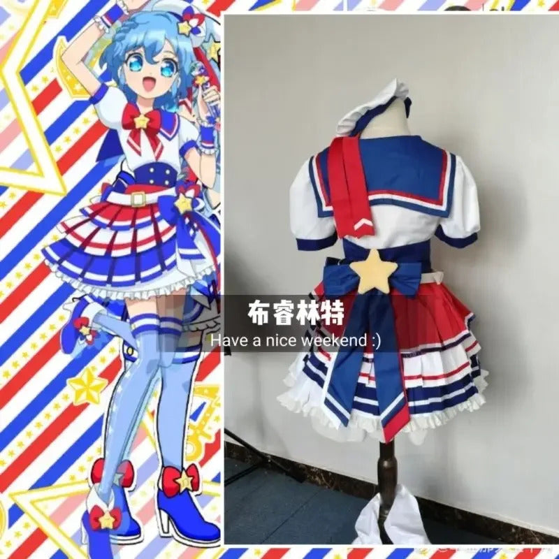 Anime Pripara Dorothy West Leona West Cosplay Costume Women's Man Halloween Sweet JK Dress Uniform Props Tie Full Set Uniform