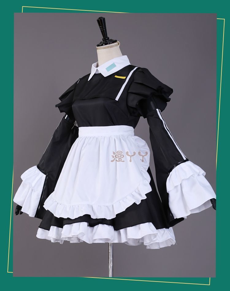 Hatsune Miku Black White Maid Apron Dress Uniform Outfit Anime Cosplay Costumes