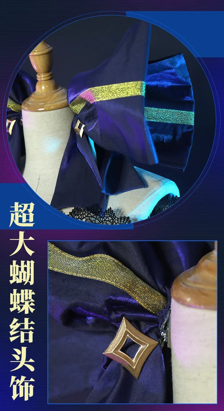 Shusheng-R LOL Gwen Cosplay Costume Dark Gothic Style Ruined Doll Outfit League Legends Cos Women Halloween Party Dress Custom
