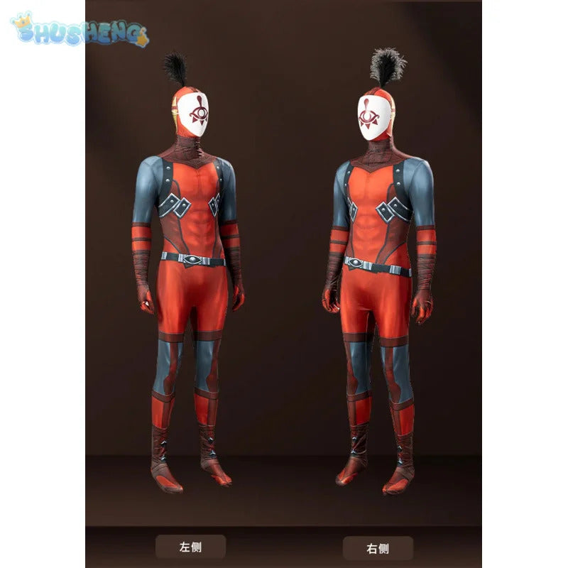 Link Yiga Clan Zelda: Tears of the Kingdom Cosplay Costume Halloween Tight jumpsuit Uniform Men's Fantasy Mask Headset Prop Set
