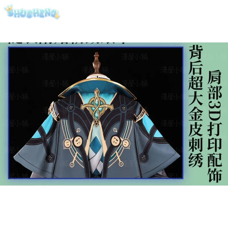 Shusheng-N Game Anaxagoras Honkai: Star Rail Cosplay Costume Halloween Carnival Handsome Coat Gloves Eye Mask Props Wig Men Uniform New Set