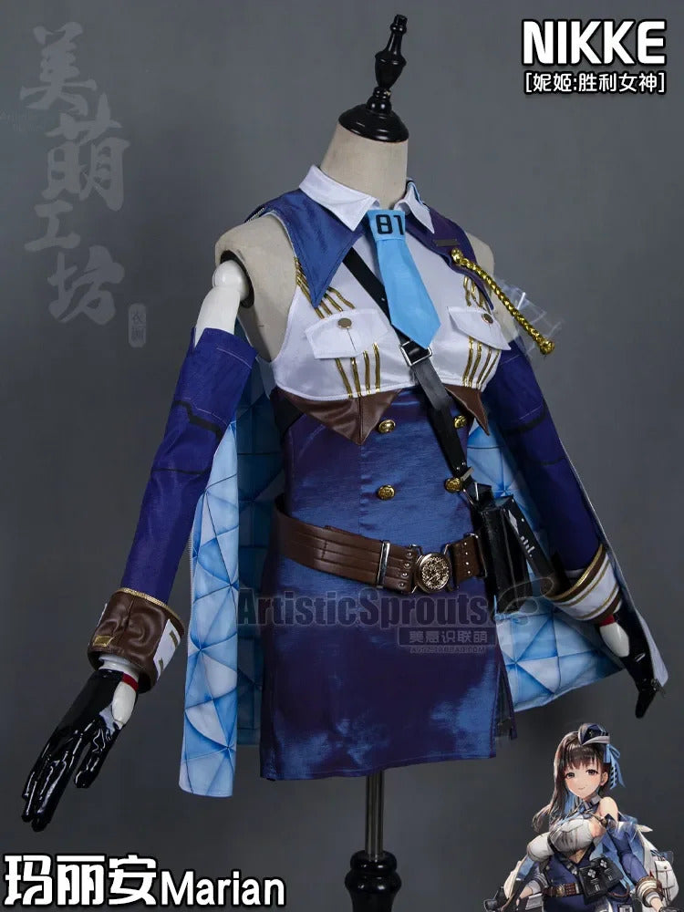 Nikke: Goddess of Victory Cosplay Marianne Costume Marian Women sexy bag buttocks skirt shirt tie hat socks Halloween uniform