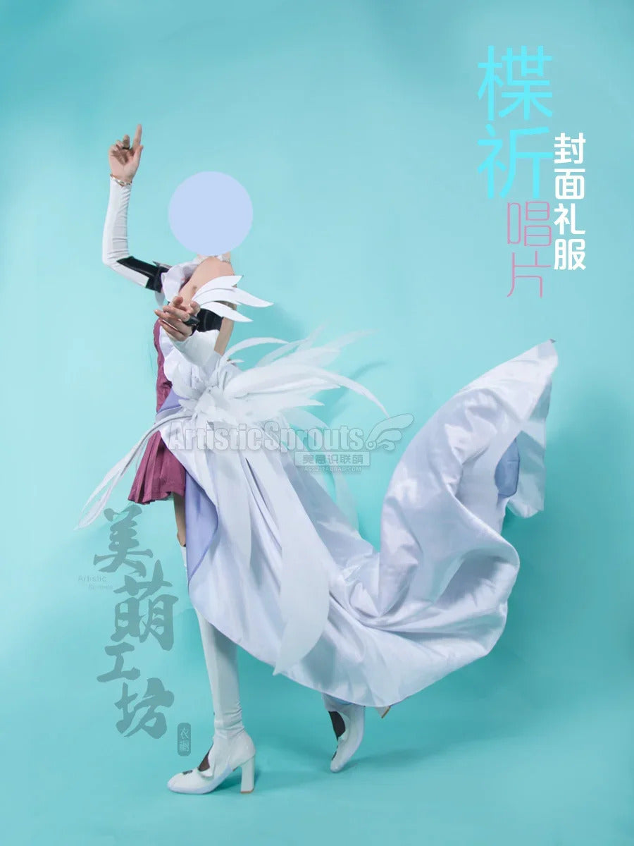 Anime Guilty Crown Inori Yuzuriha Cosplay Costume Women's new elegant Halloween party dress wig accessories props uniform set