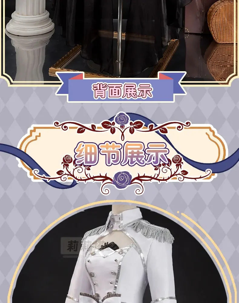 Shusheng-R Tokisaki Kurumi Nightmare Cosplay DATE A LIVE The White Queen Costume Halloween Party Lolita Dress Wig Props Women's Sweet Set
