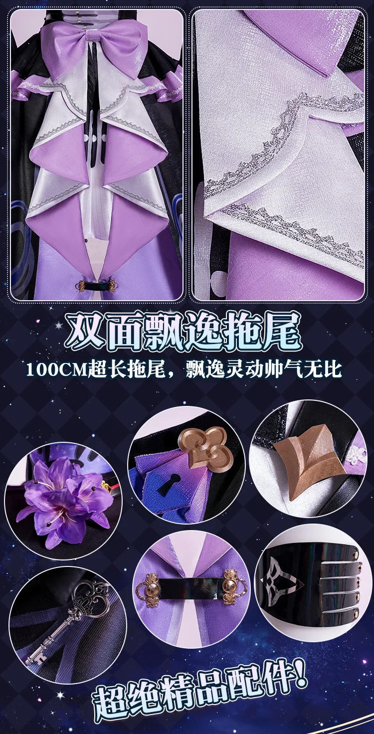 Shusheng Honkai Star Rail The Herta Cosplay Costume Dress Hat Uniform Headwear Halloween Party for Women Girls Props Accessory