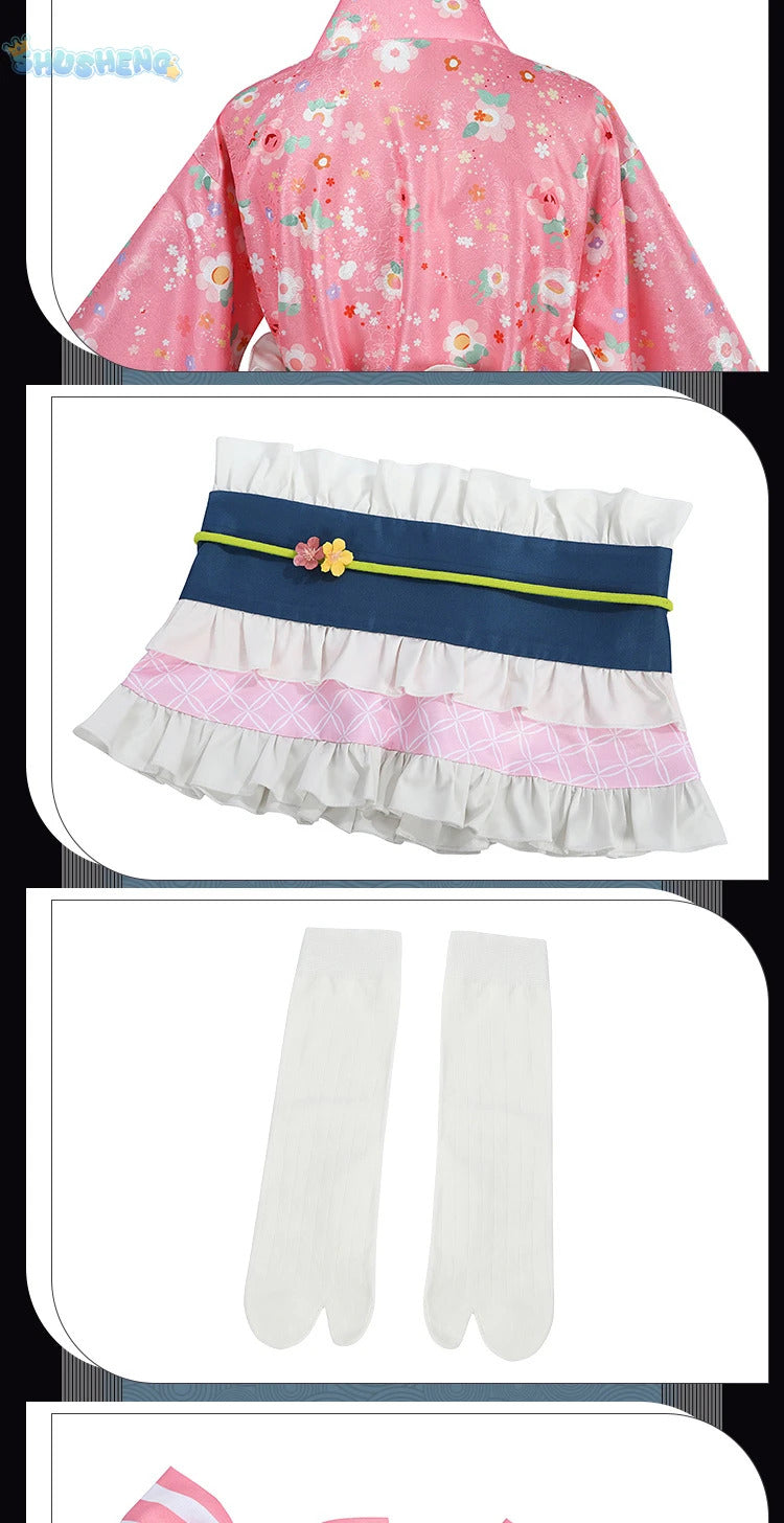 Anime Demon Slayer Kochou Kanae Tokitou Muichirou Kanroji Mitsuri Cosplay Costume Halloween Carnival man Woman Full Set uniform