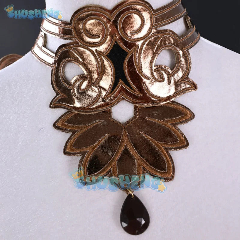 Honkai Star Rail Aglaea Cosplay Costume Dress Headwear Rings Amphoreus The Goldweaver Halloween Party Women Props Carnival