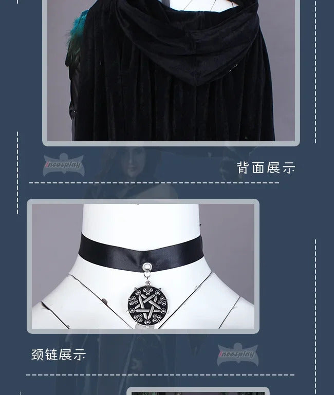 Witcher 3 Wild Hunt Cosplay Yennefer of Vengerberg Costume Cloak apron gloves waistband Full set Halloween Party Woman uniform