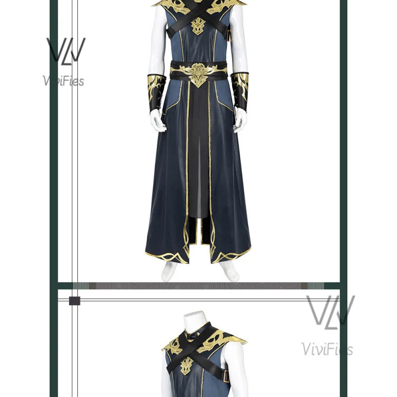 The Dark Urge Cosplay Costume BG3 Male White Dragonborn and a Sorcerer Outfits Shoes Full Set Halloween Carnival Party Clothing