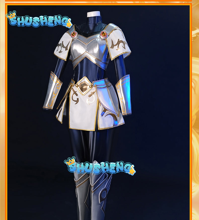 League of Legends Lux Cosplay Costume The Lady of Luminous Magical College Girl Uniform Full Set with Golden Wig for Halloween