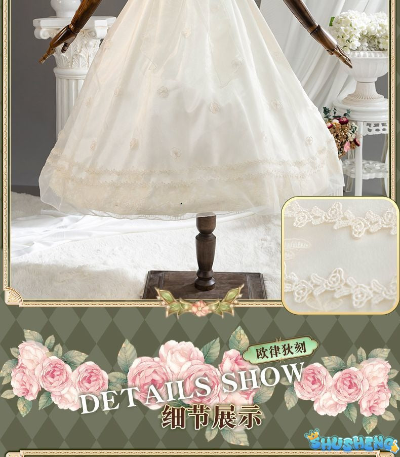 Eurydice Little Girl Cosplay Game Identity V Costume Girl Memory Alice Dress Headgear Wig Set Halloween Party Outfit Women