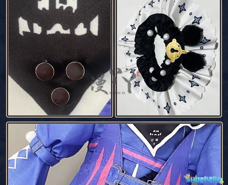 Game Wuthering Waves ROCCIA Cosplay Costume ROCCIA Wig Two Tail Women Girl Halloween Performance Stage Roleplay Uniform