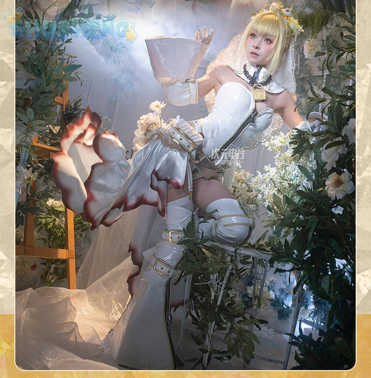 Saber Game FGO Cosplay Fate/Grand Order Costume Elegant gorgeous leather jumpsuit tail headband props Halloween part full set