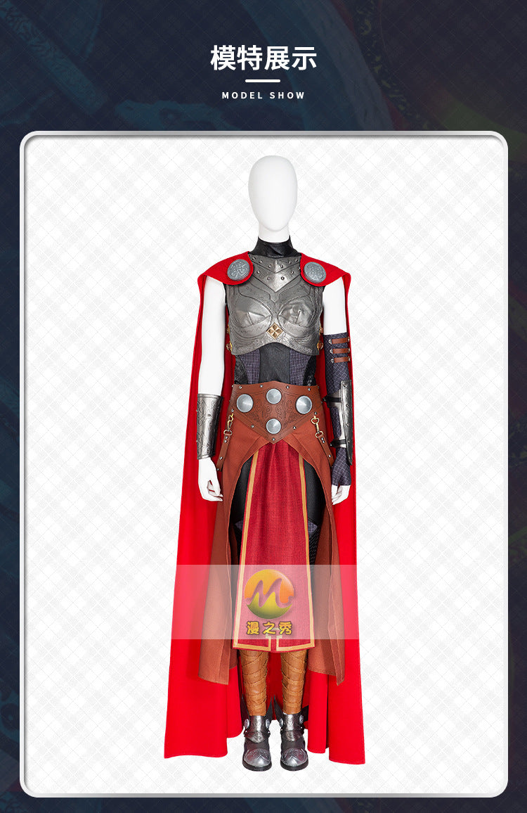 Lady Thor Jane Foster Cosplay Costume Love and Thunder Halloween Party Women's Thor Cape and Uniform Outfits