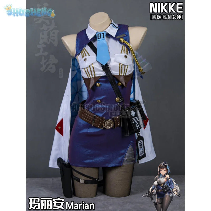 Nikke: Goddess of Victory Cosplay Marianne Costume Marian Women sexy bag buttocks skirt shirt tie hat socks Halloween uniform