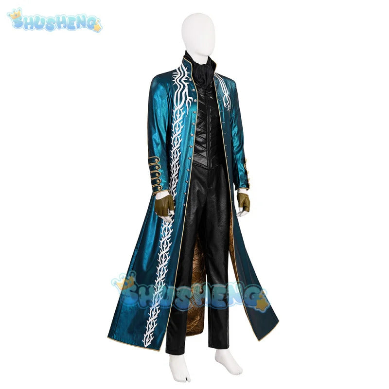 Game Devil May Cry Vergil Cosplay Costume Uniform Halloween Carnival Party Christmas Play Role Clothes Clothing for Men
