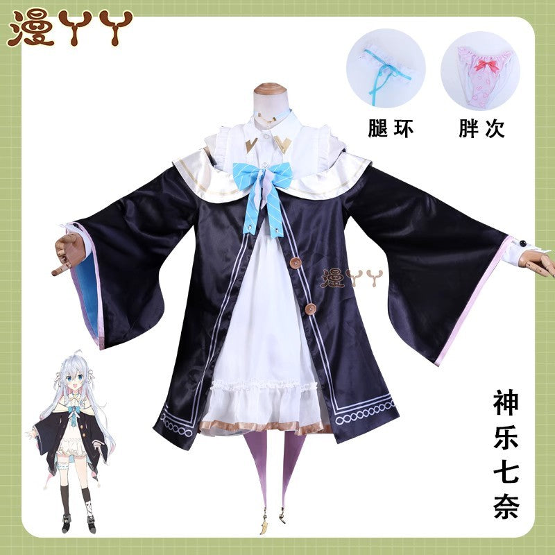 Anime VTuber Kagura Nana Cosplay Costume Artist Skin Sweet Lovely Uniform Dress Carnival Party Role Play Clothing New