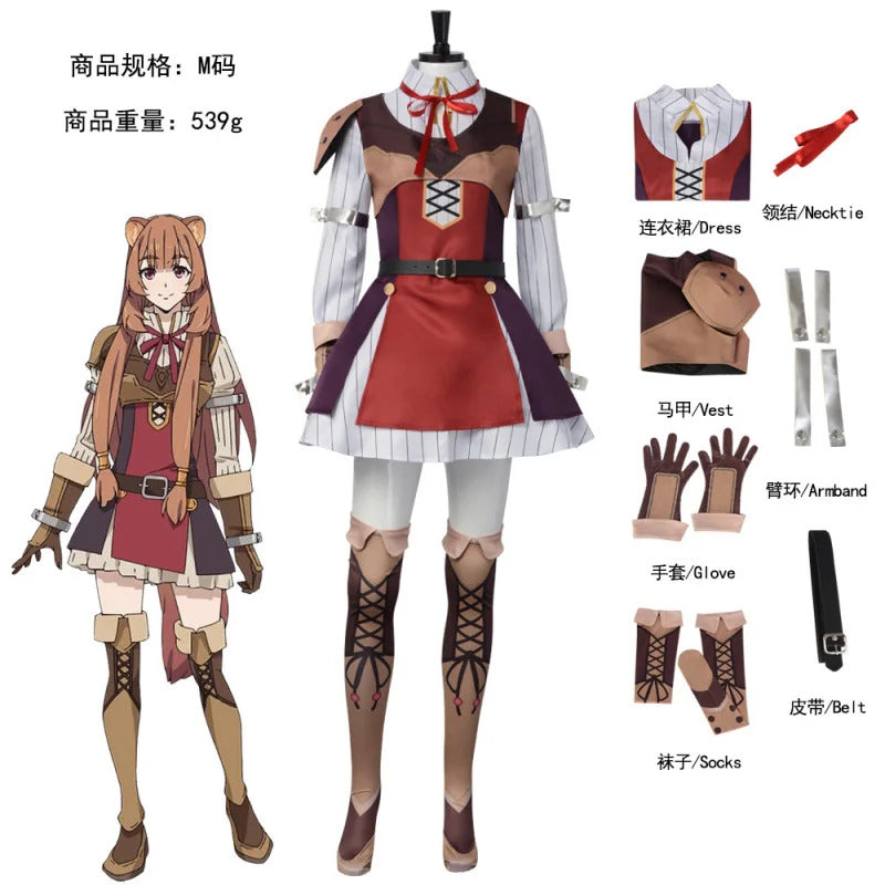 Anime Tate No Nariagari Raphtalia Cosplay Costumes Raphtalia Costume For Women Cosplay Yuusha No Costume Full Sets Sock glove