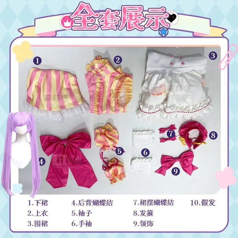 Anime Manaka Laala Pripara Cosplay Costume New Sweet Lolita Dress Wig Accessories Props Uniform Men and Women Cute Maid Set